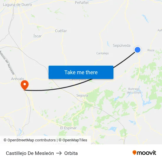 Castillejo De Mesleón to Orbita map