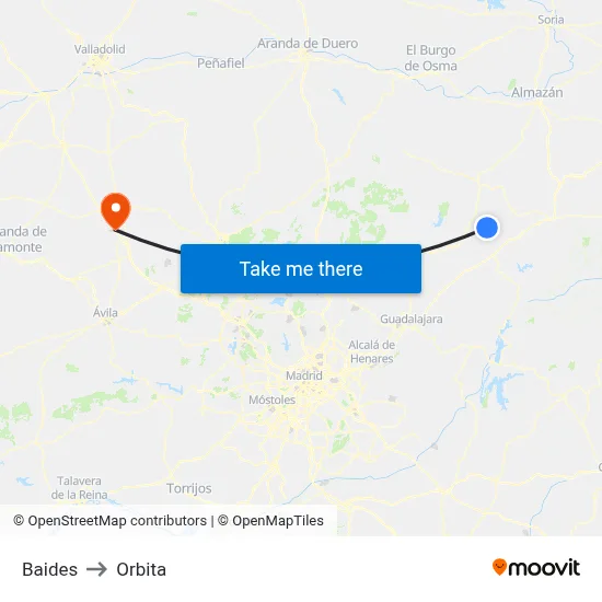 Baides to Orbita map