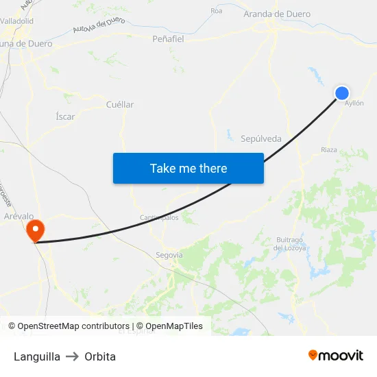 Languilla to Orbita map