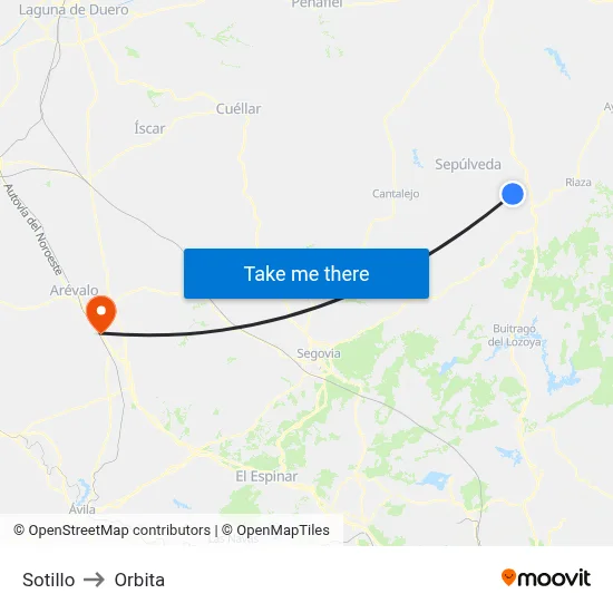 Sotillo to Orbita map
