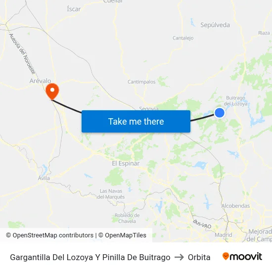 Gargantilla Del Lozoya Y Pinilla De Buitrago to Orbita map