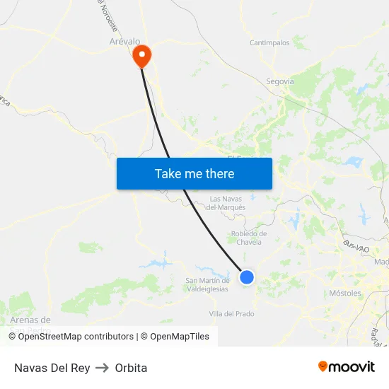 Navas Del Rey to Orbita map