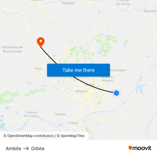 Ambite to Orbita map