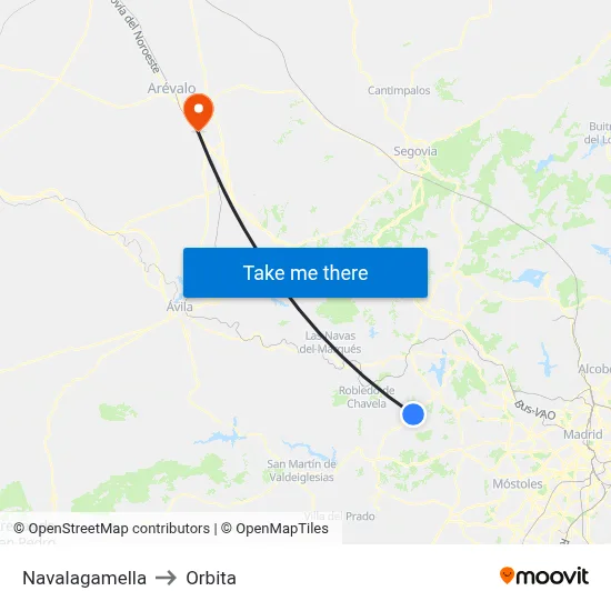 Navalagamella to Orbita map