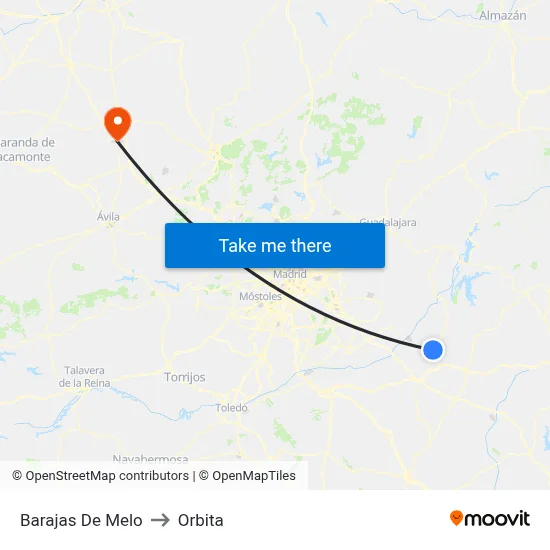 Barajas De Melo to Orbita map
