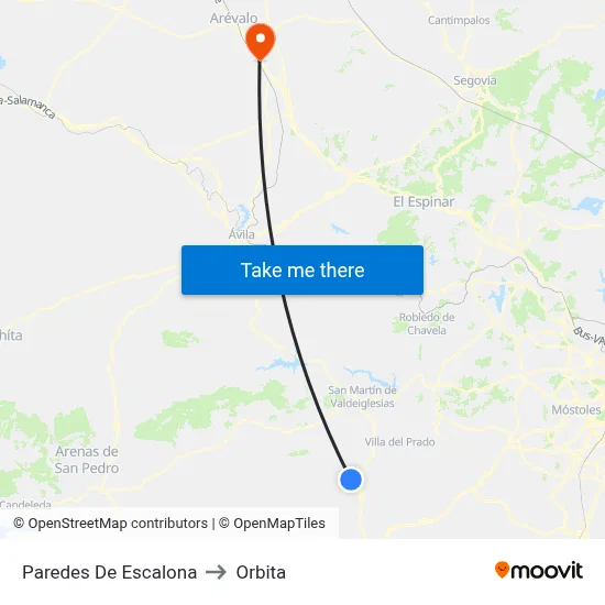 Paredes De Escalona to Orbita map