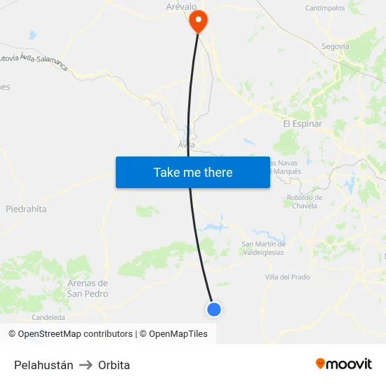 Pelahustán to Orbita map