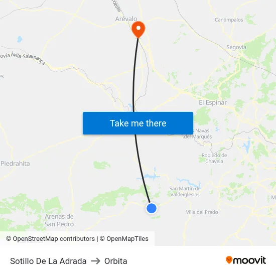 Sotillo De La Adrada to Orbita map