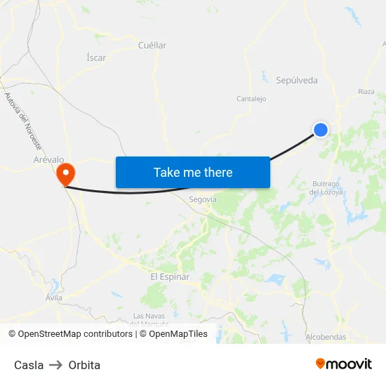 Casla to Orbita map