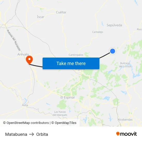 Matabuena to Orbita map