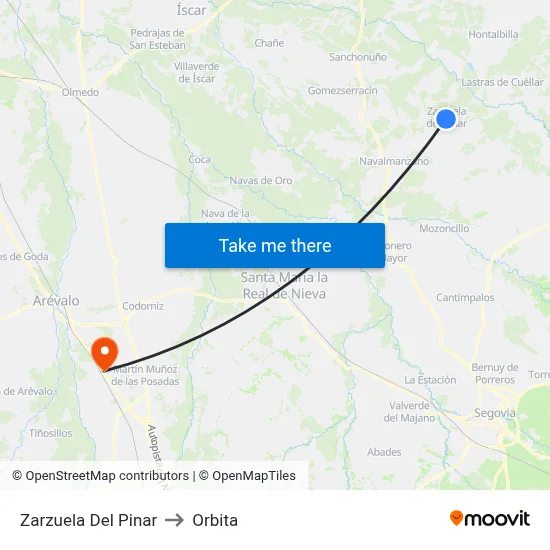 Zarzuela Del Pinar to Orbita map