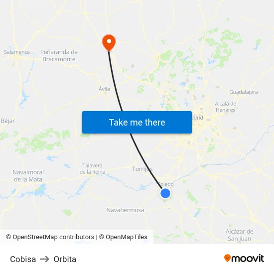 Cobisa to Orbita map