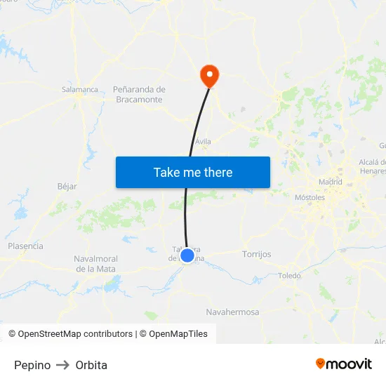 Pepino to Orbita map