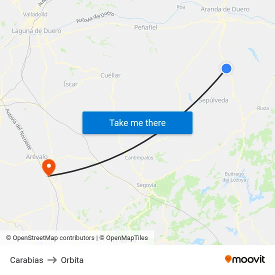 Carabias to Orbita map