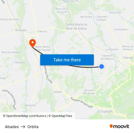 Abades to Orbita map