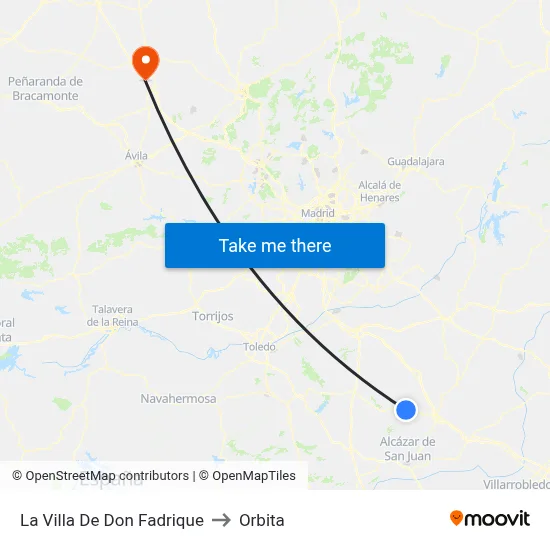La Villa De Don Fadrique to Orbita map