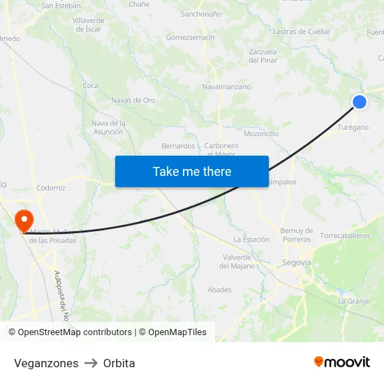 Veganzones to Orbita map
