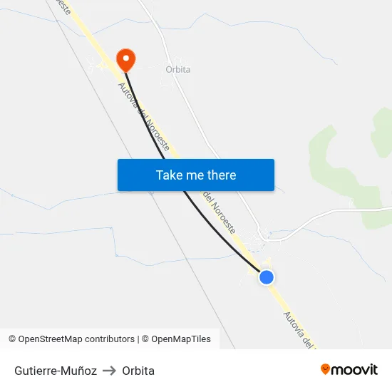Gutierre-Muñoz to Orbita map
