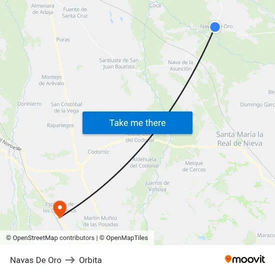 Navas De Oro to Orbita map