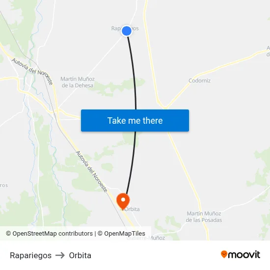 Rapariegos to Orbita map
