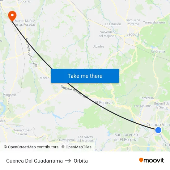 Cuenca Del Guadarrama to Orbita map