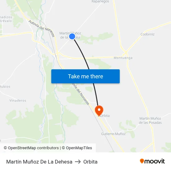 Martín Muñoz De La Dehesa to Orbita map