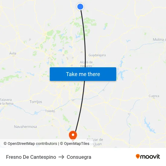 Fresno De Cantespino to Consuegra map