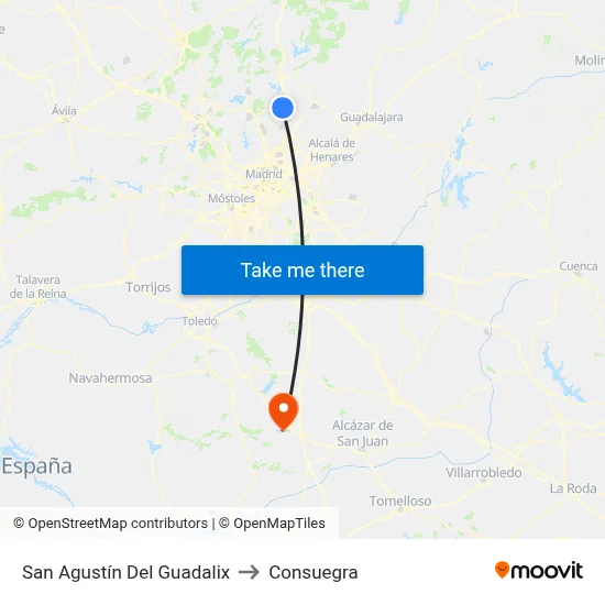 San Agustín Del Guadalix to Consuegra map