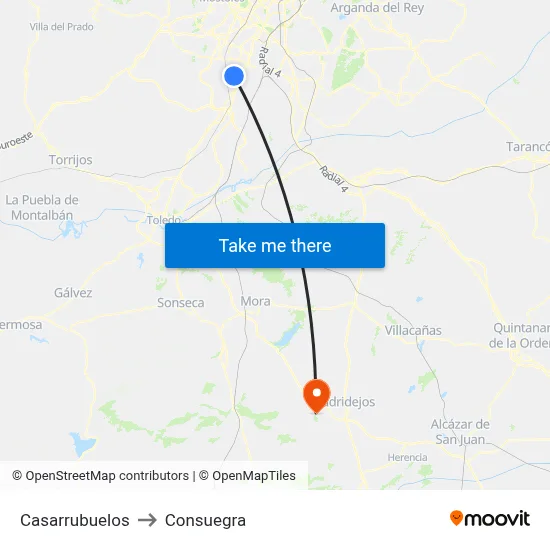 Casarrubuelos to Consuegra map