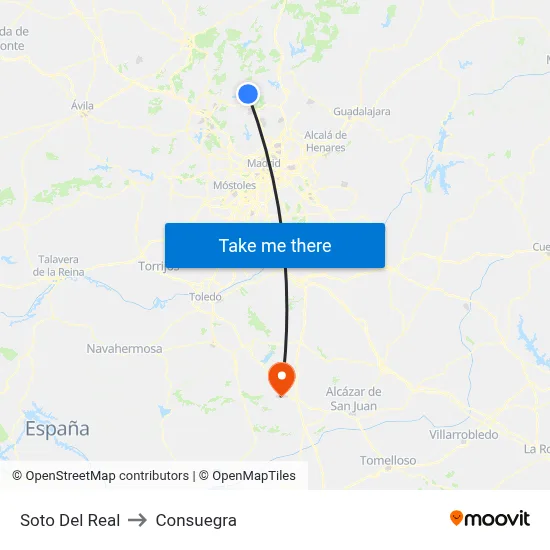 Soto Del Real to Consuegra map
