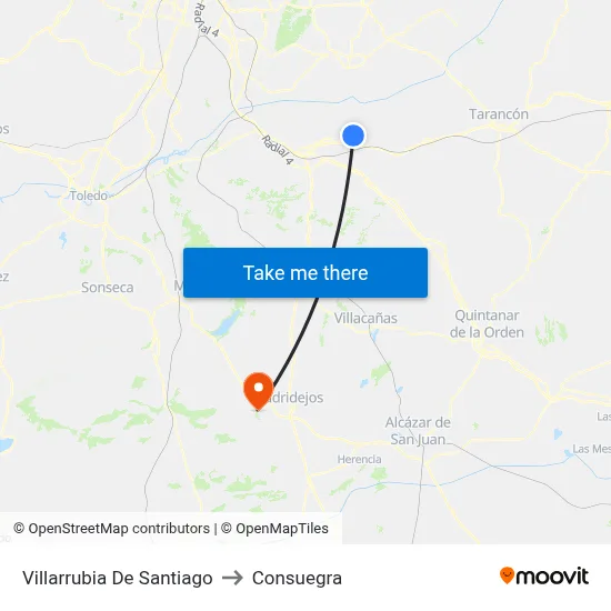 Villarrubia De Santiago to Consuegra map