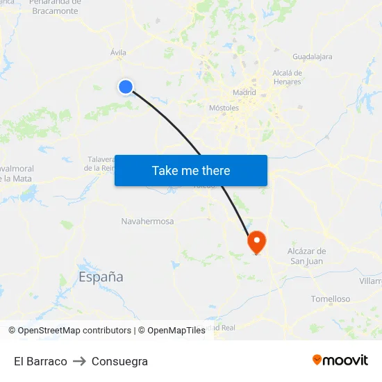 El Barraco to Consuegra map