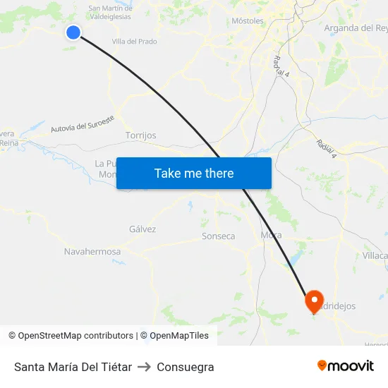Santa María Del Tiétar to Consuegra map