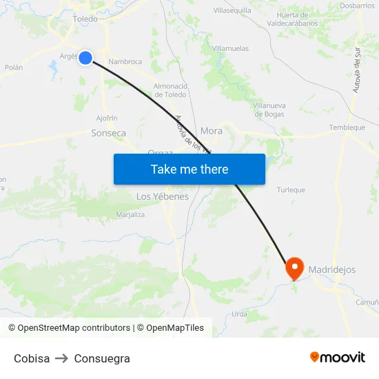 Cobisa to Consuegra map