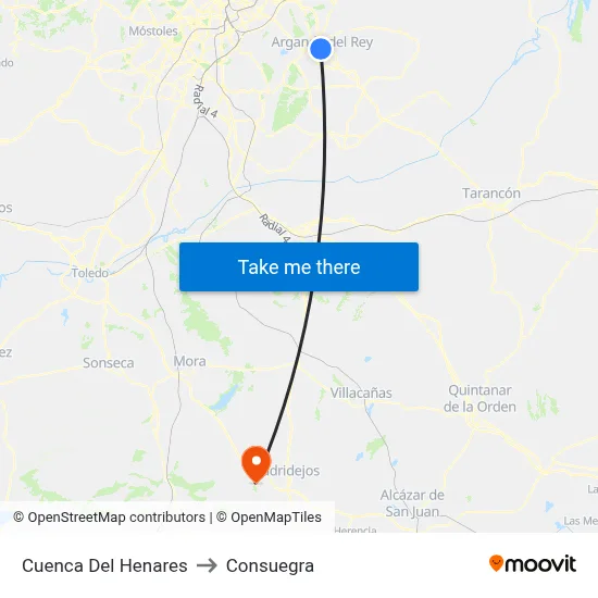 Cuenca Del Henares to Consuegra map