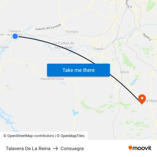 Talavera De La Reina to Consuegra map