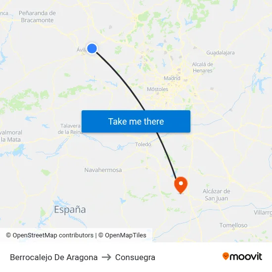 Berrocalejo De Aragona to Consuegra map