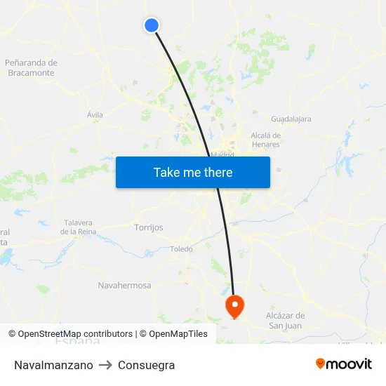 Navalmanzano to Consuegra map
