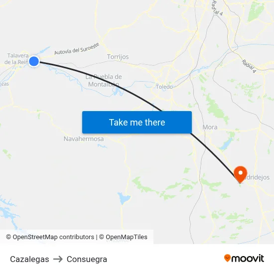 Cazalegas to Consuegra map