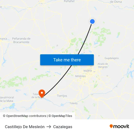 Castillejo De Mesleón to Cazalegas map