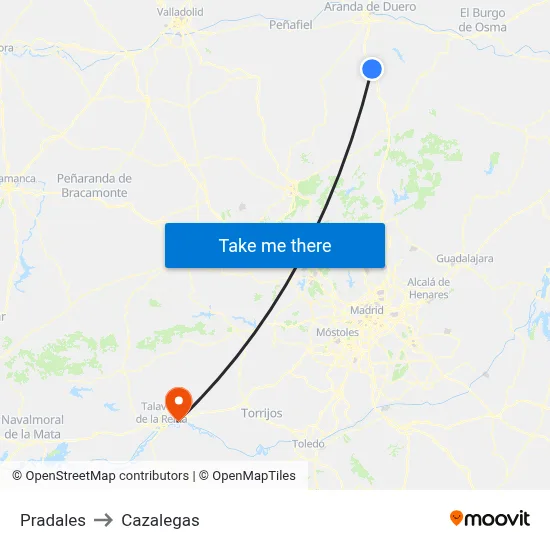 Pradales to Cazalegas map