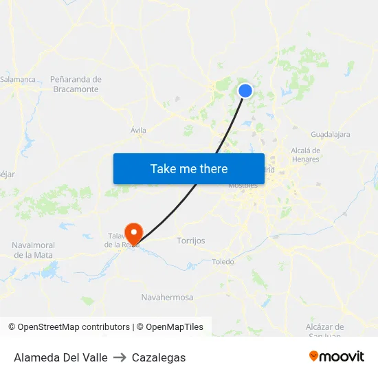 Alameda Del Valle to Cazalegas map