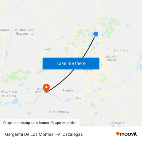 Garganta De Los Montes to Cazalegas map