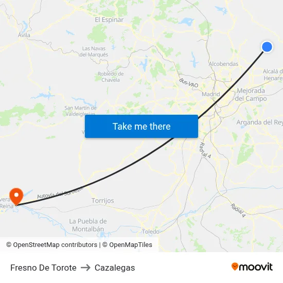 Fresno De Torote to Cazalegas map