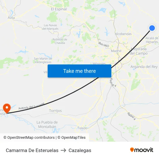 Camarma De Esteruelas to Cazalegas map