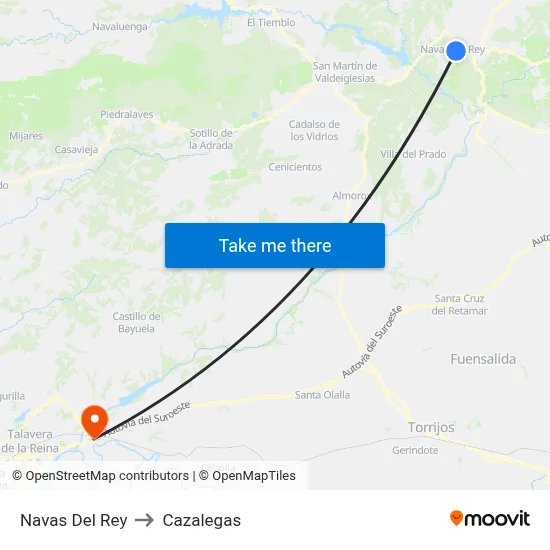 Navas Del Rey to Cazalegas map
