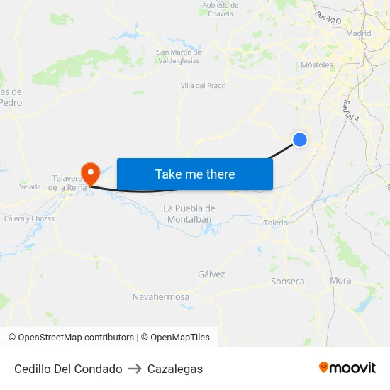 Cedillo Del Condado to Cazalegas map