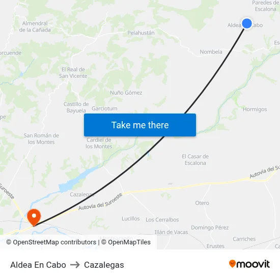 Aldea En Cabo to Cazalegas map
