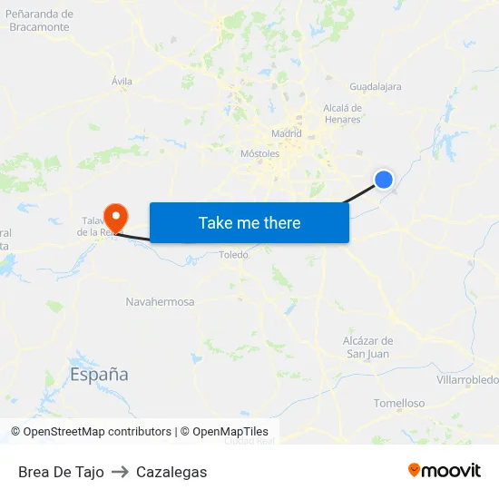 Brea De Tajo to Cazalegas map