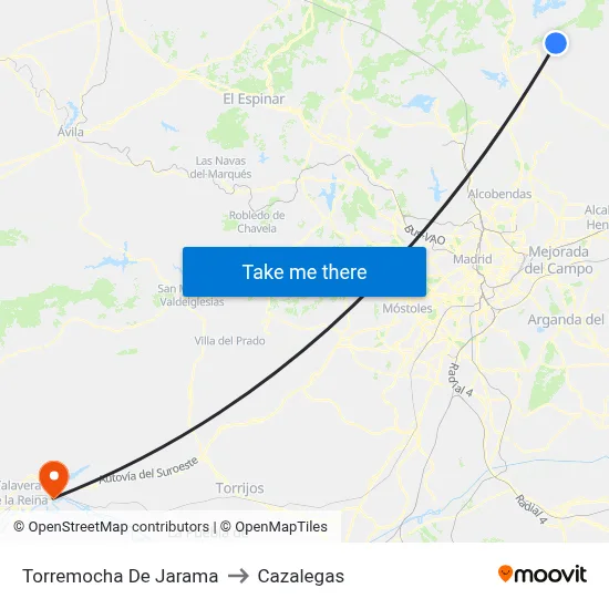 Torremocha De Jarama to Cazalegas map